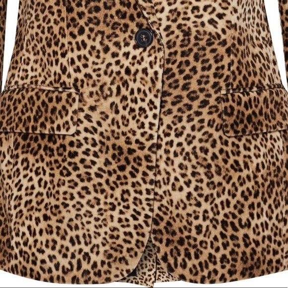Frame tailored 70s leopard velvet blazer sz 6 single button nwt - Picture 5 of 6